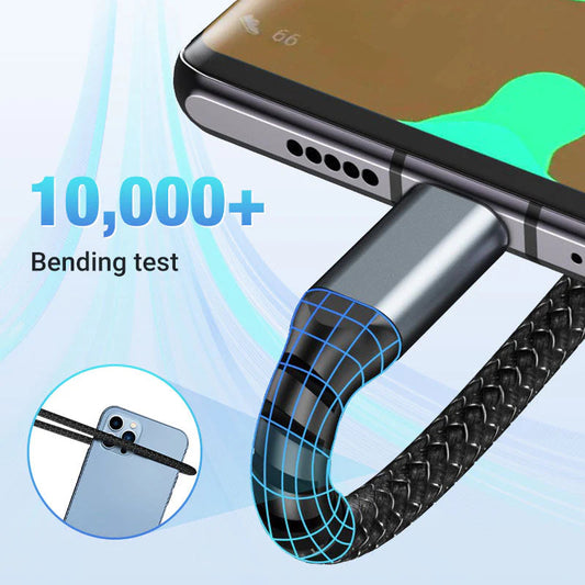 ⚡Super brzo punjenje od 100 W! 🔥3-u-1 prozirni podatkovni kabel🔥