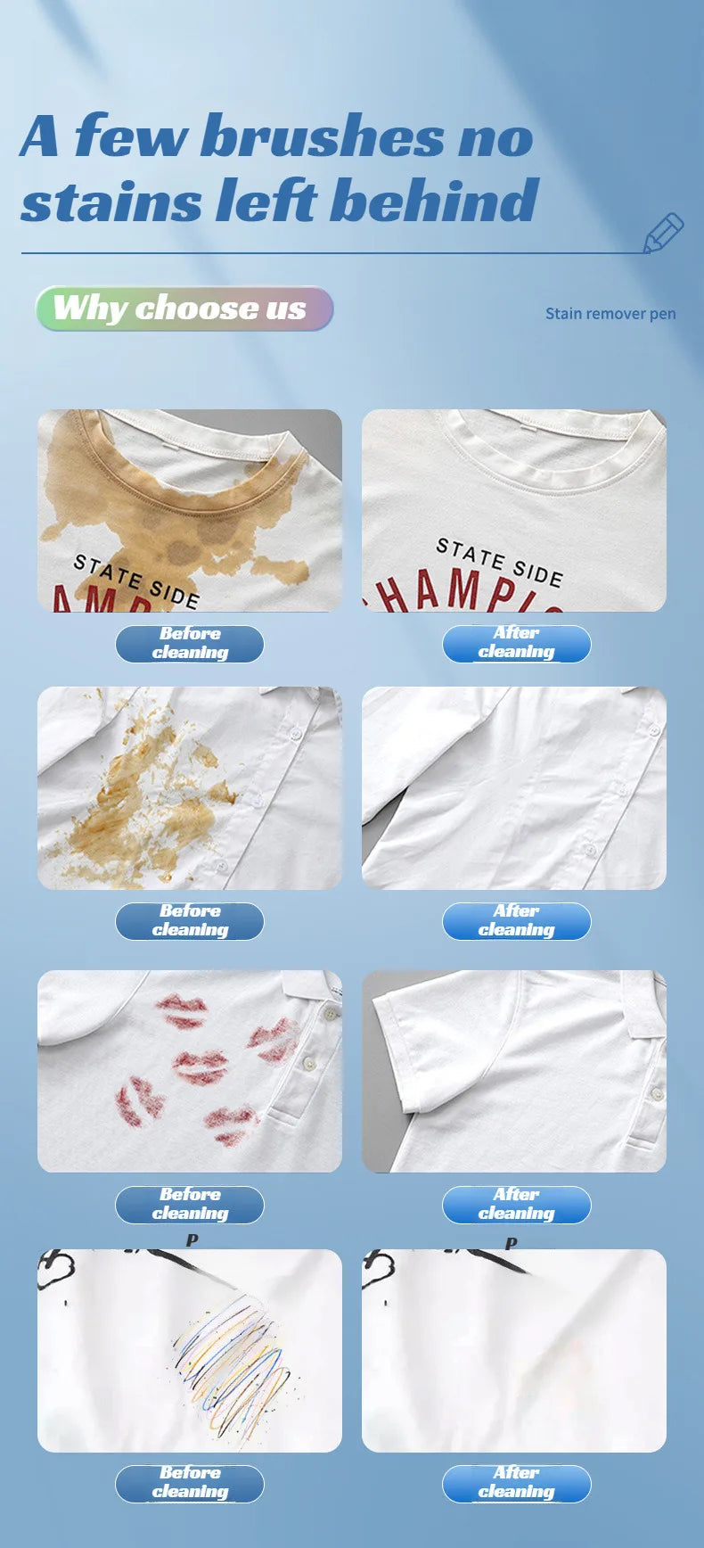 🧥Prijenosna olovka za uklanjanje mrlja｜👔Nježno uklanjanje mrlja bez oštećenja odjeće!