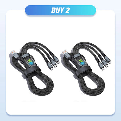⚡Super brzo punjenje od 100 W! 🔥3-u-1 prozirni podatkovni kabel🔥